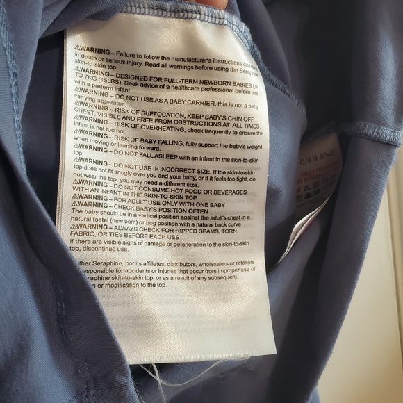 Seraphine Blue Skin to Skin Wrap Top Size M Cotton Maternity Nursing Bonding - Picture 12 of 14